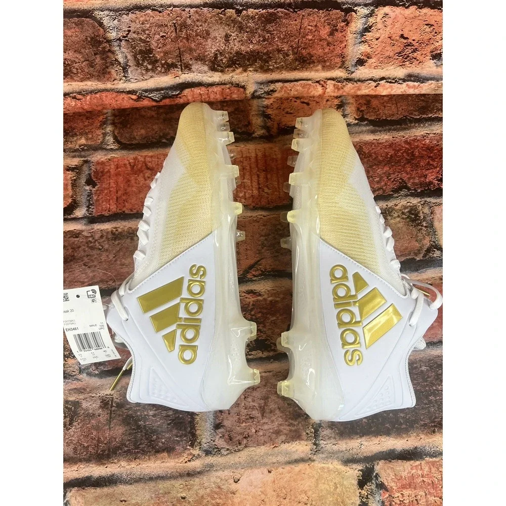 Adidas Freak Carbon 20‎ Boost White Gold Metallic Football Cleats Mens Size 11.5